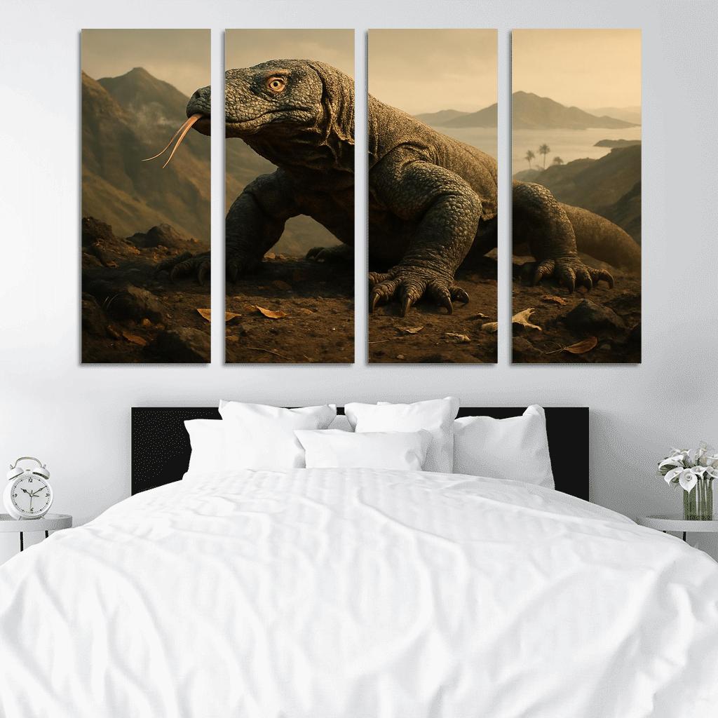 Komodo Dragon Island Sentinel abstract paintings frame