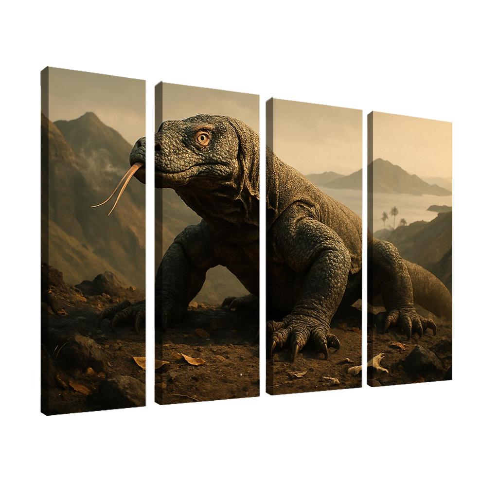 Komodo Dragon Island Sentinel abstract paintings frame