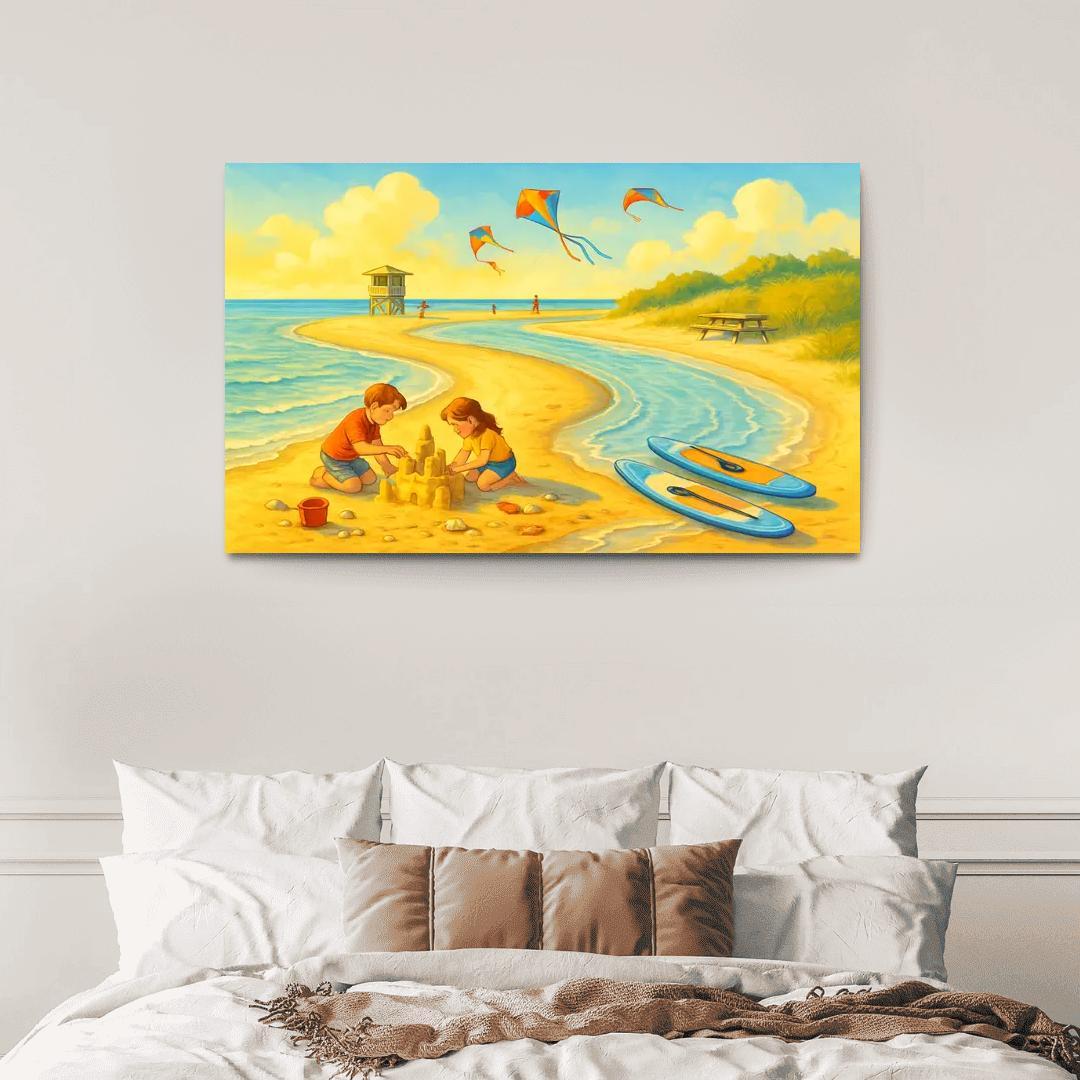 Sunrise Sandspit Family Shore wall art