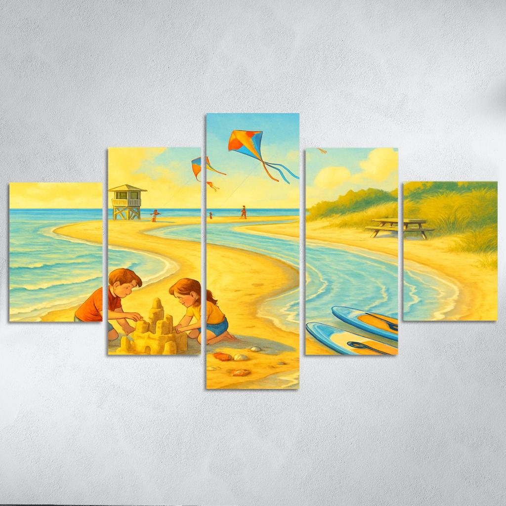Sunrise Sandspit Family Shore wall art