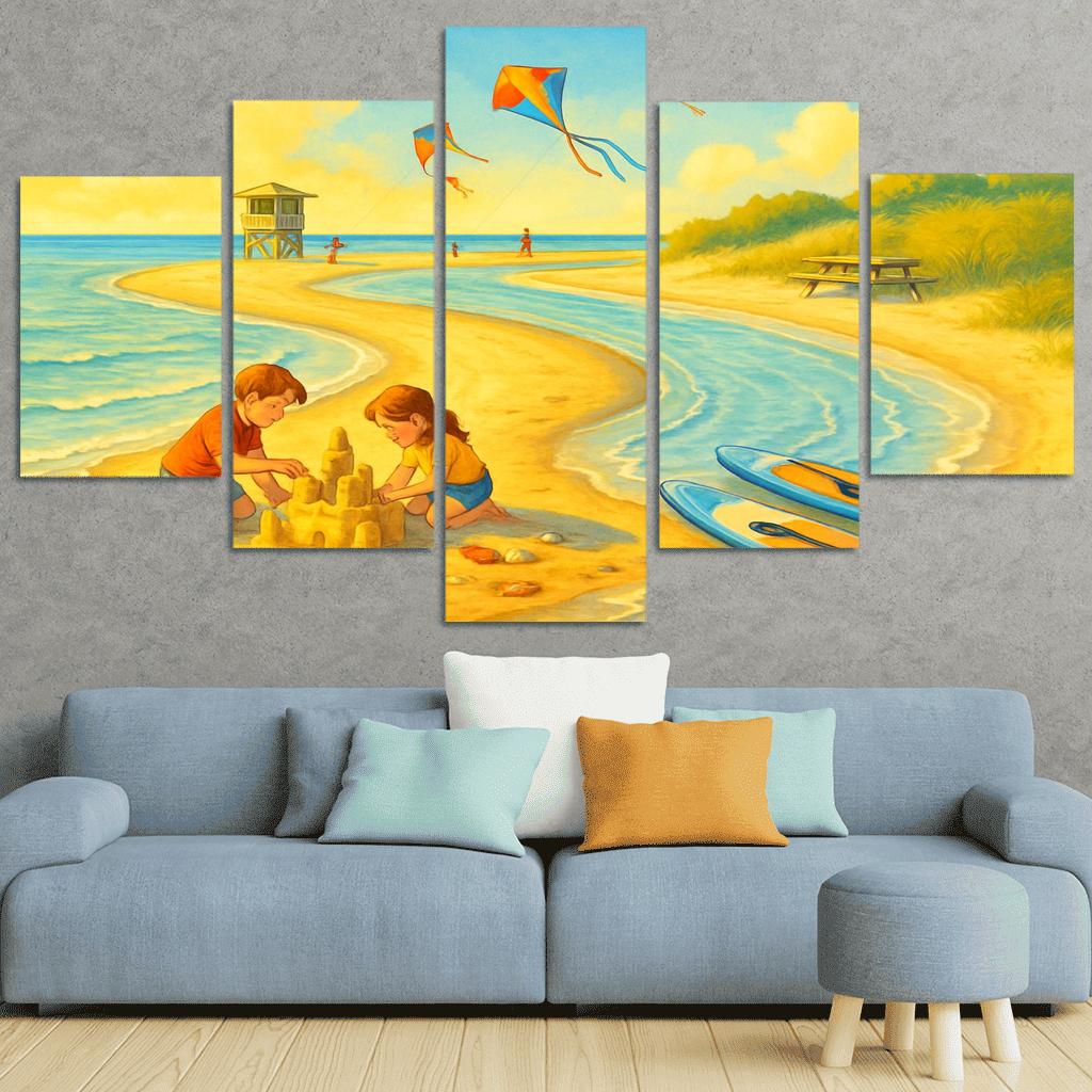 Sunrise Sandspit Family Shore wall art
