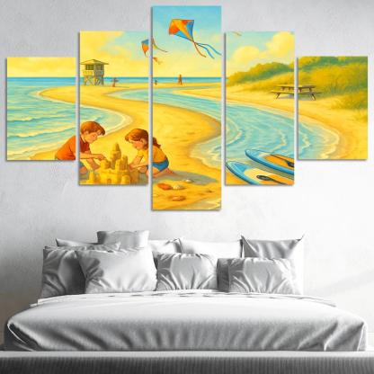 Sunrise Sandspit Family Shore wall art
