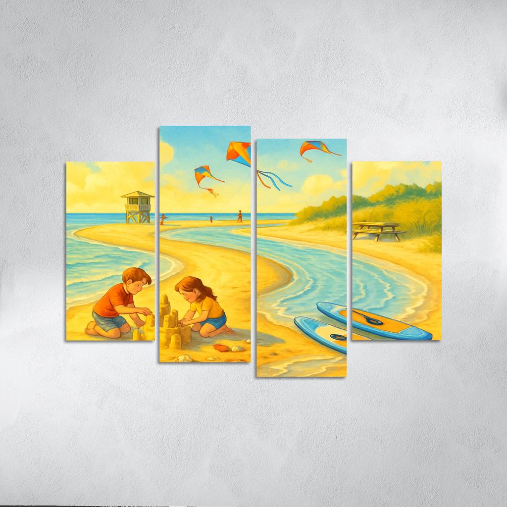 Sunrise Sandspit Family Shore wall art