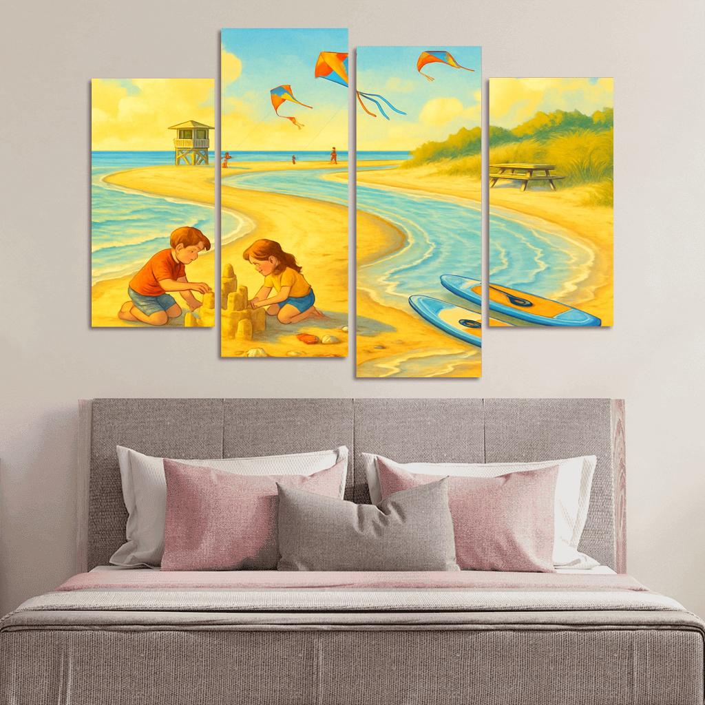 Sunrise Sandspit Family Shore wall art