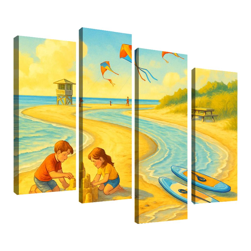 Sunrise Sandspit Family Shore wall art