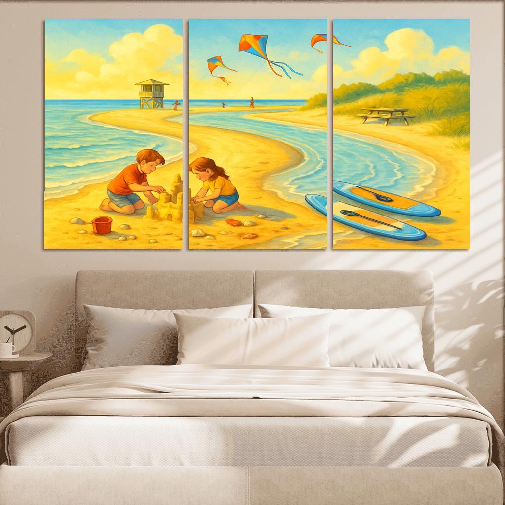 Sunrise Sandspit Family Shore wall art