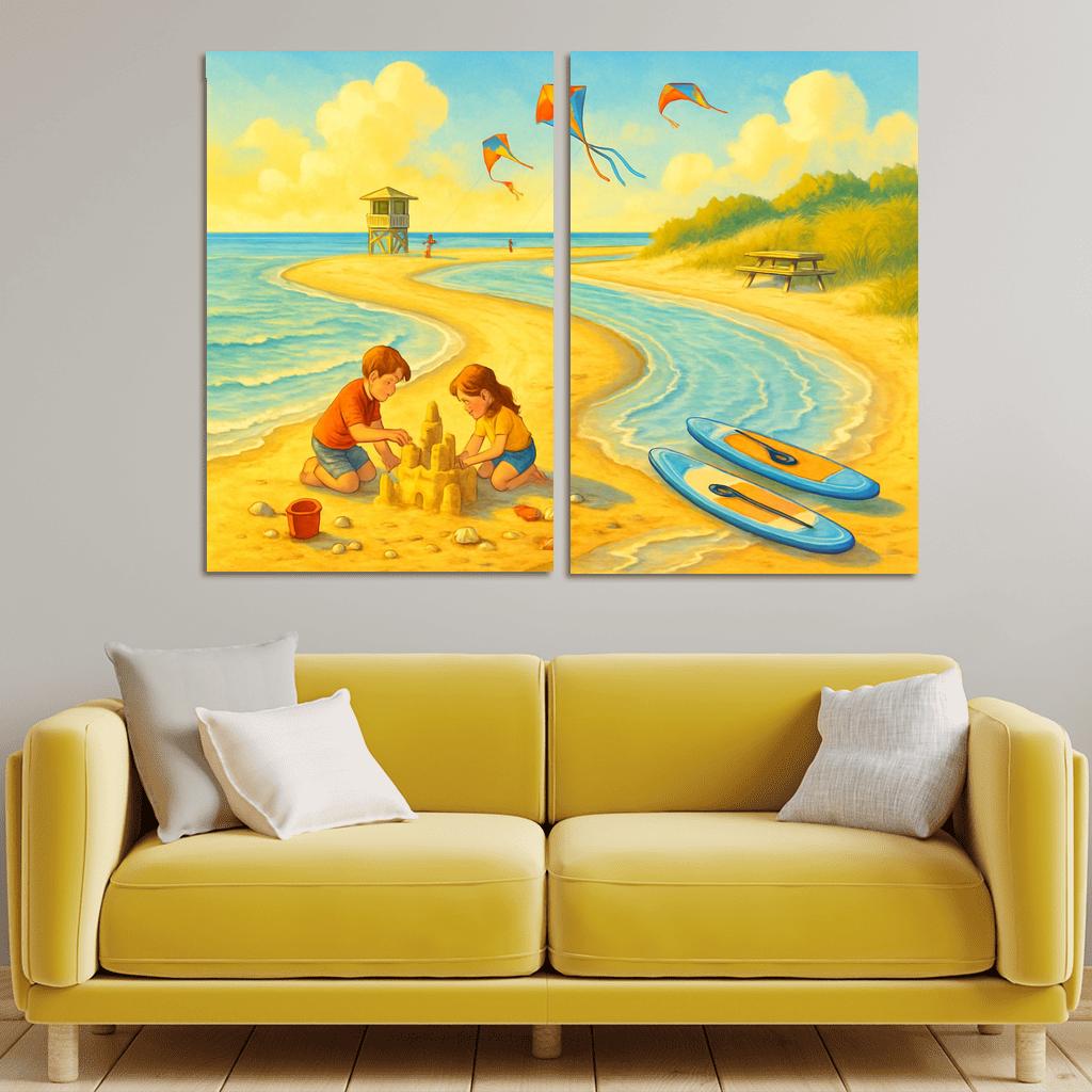 Sunrise Sandspit Family Shore wall art