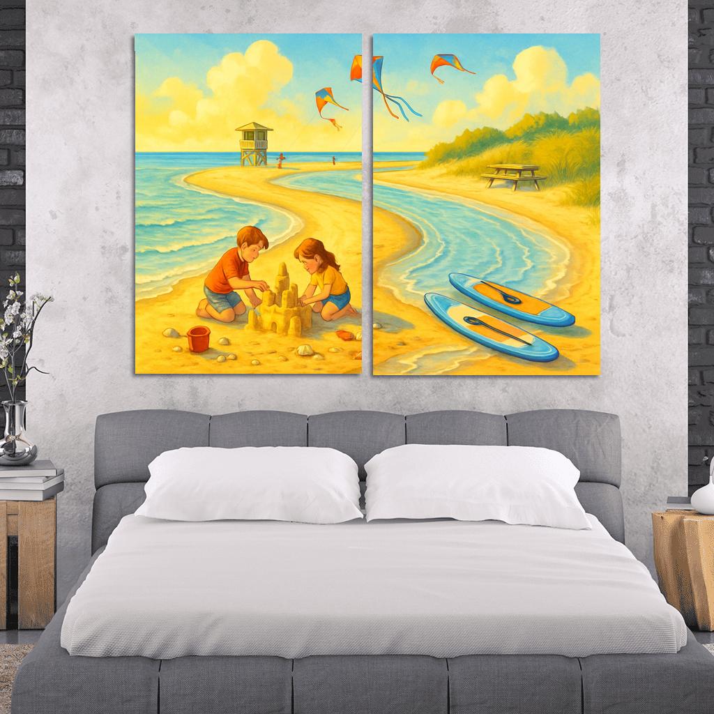 Sunrise Sandspit Family Shore wall art
