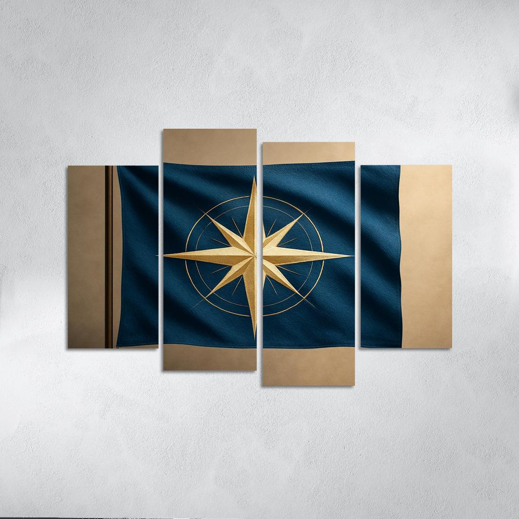 Cerulean Compass Banner canvas paintings frame