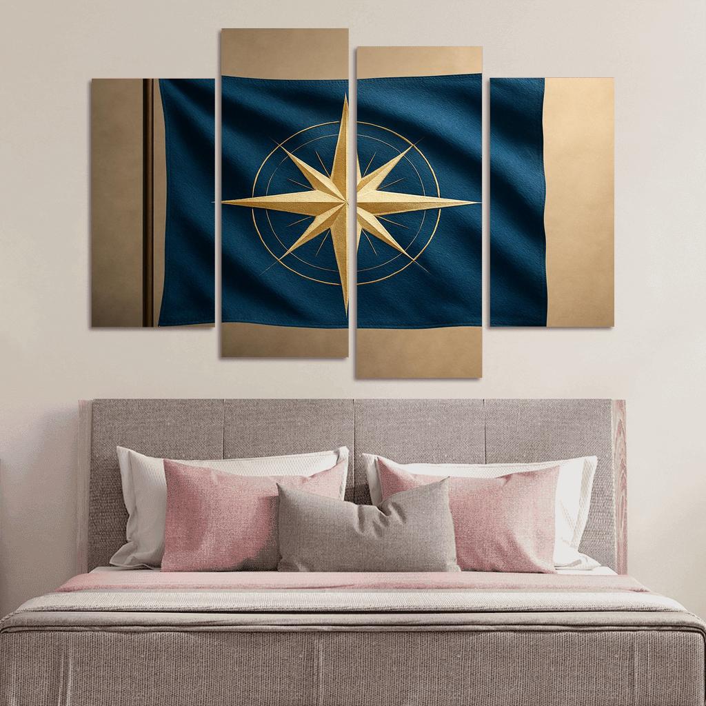 Cerulean Compass Banner canvas paintings frame