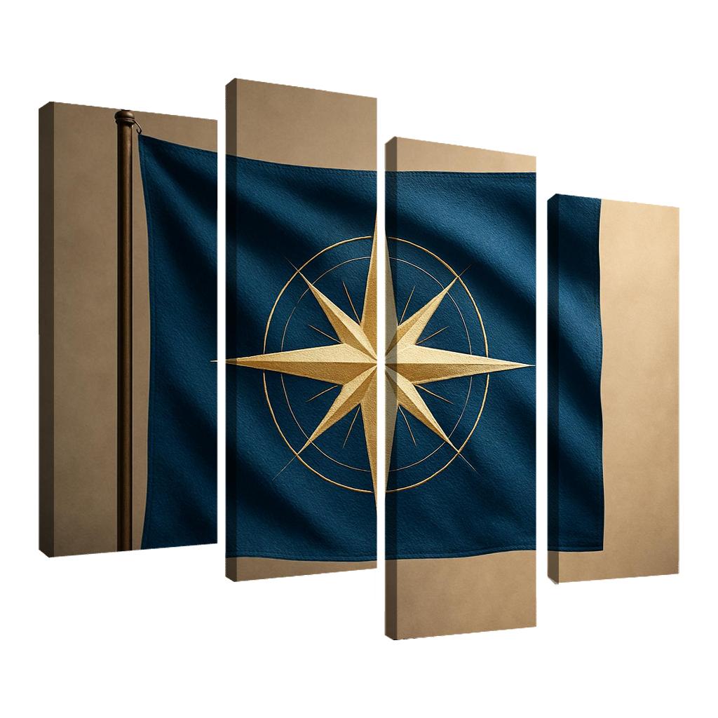 Cerulean Compass Banner canvas paintings frame