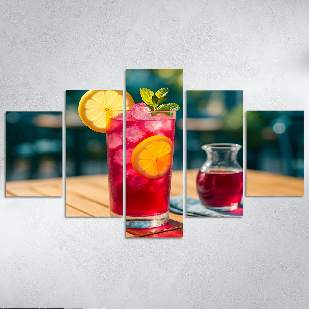Hibiscus Lemon Fizz Mocktail custom paintings frame
