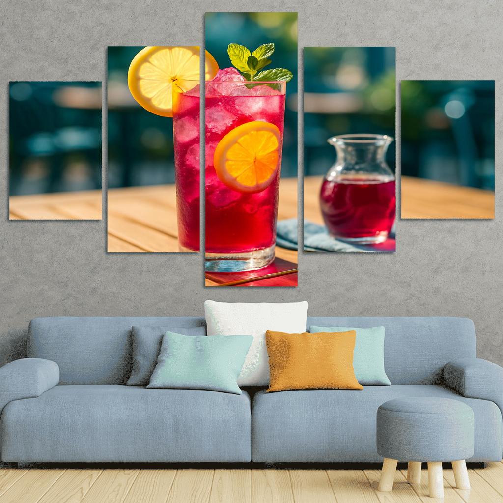 Hibiscus Lemon Fizz Mocktail custom paintings frame
