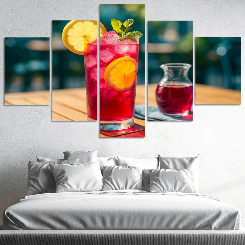 Hibiscus Lemon Fizz Mocktail custom paintings frame