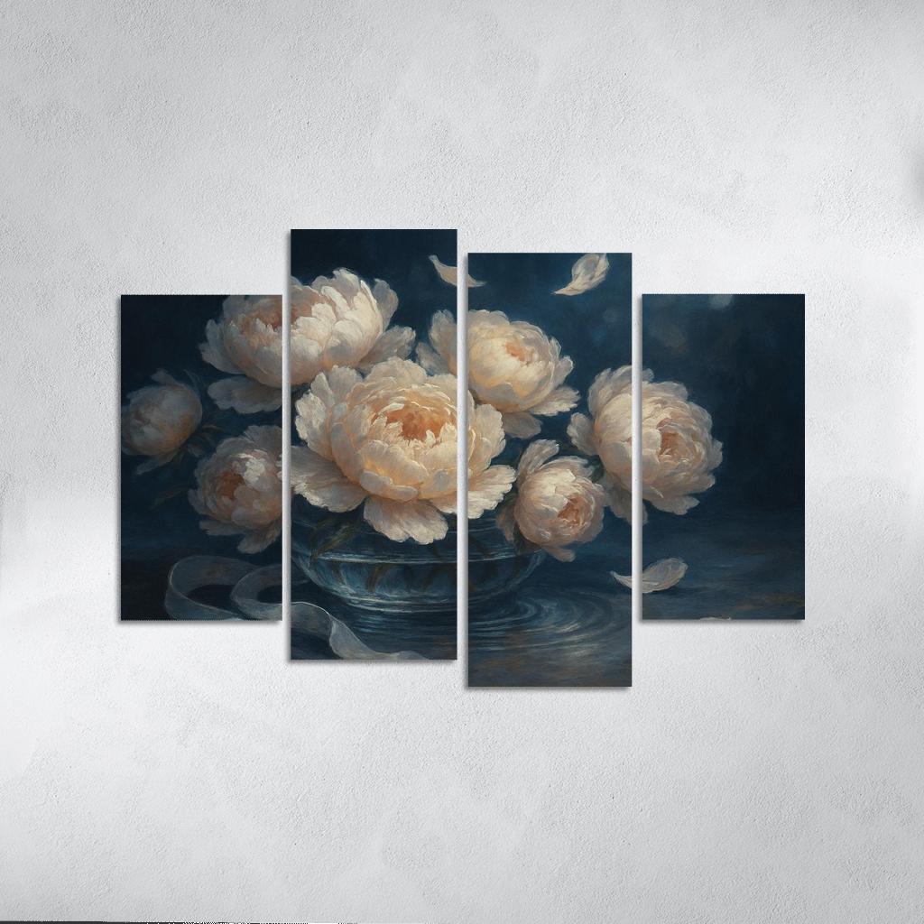 Moonlit Peony Ballet canvas paintings frame