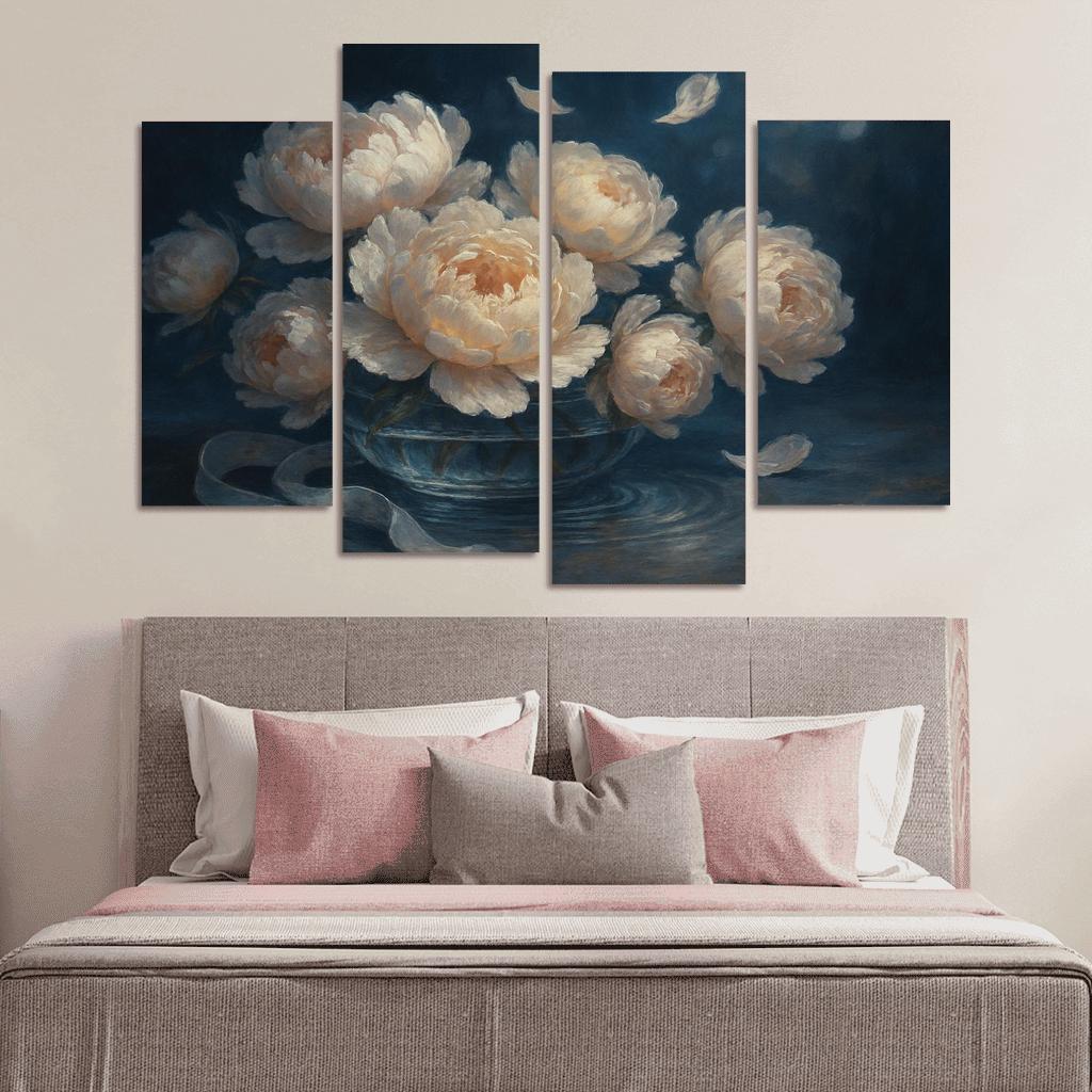 Moonlit Peony Ballet canvas paintings frame