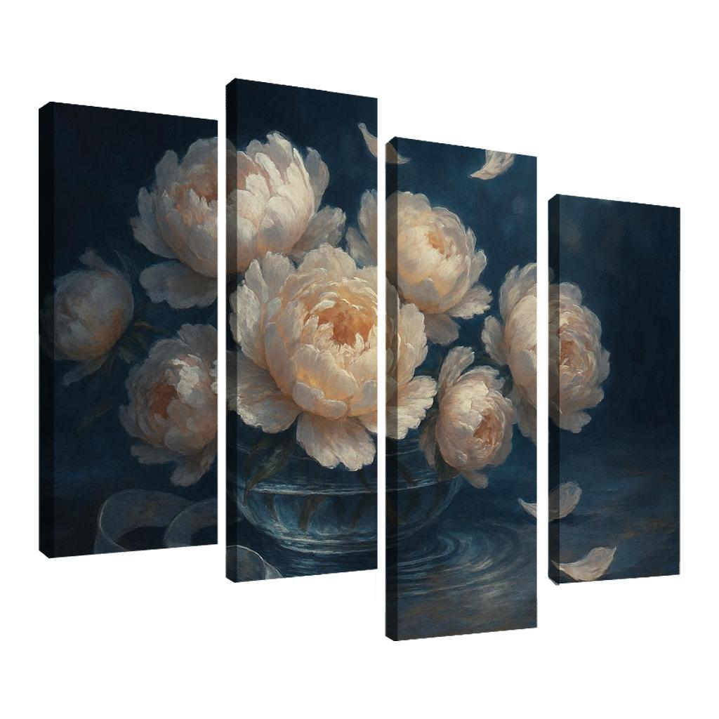 Moonlit Peony Ballet canvas paintings frame