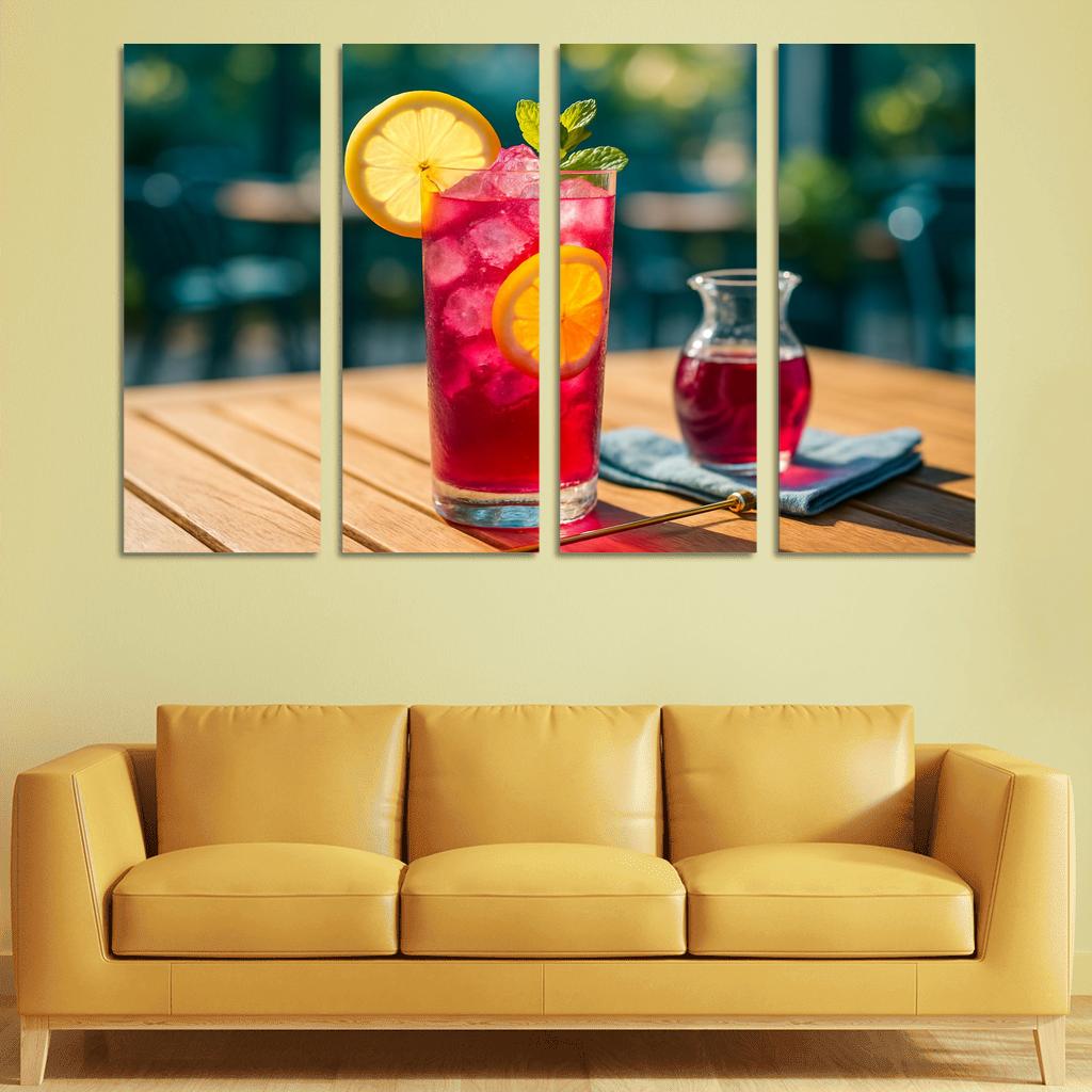 Hibiscus Lemon Fizz Mocktail custom paintings frame