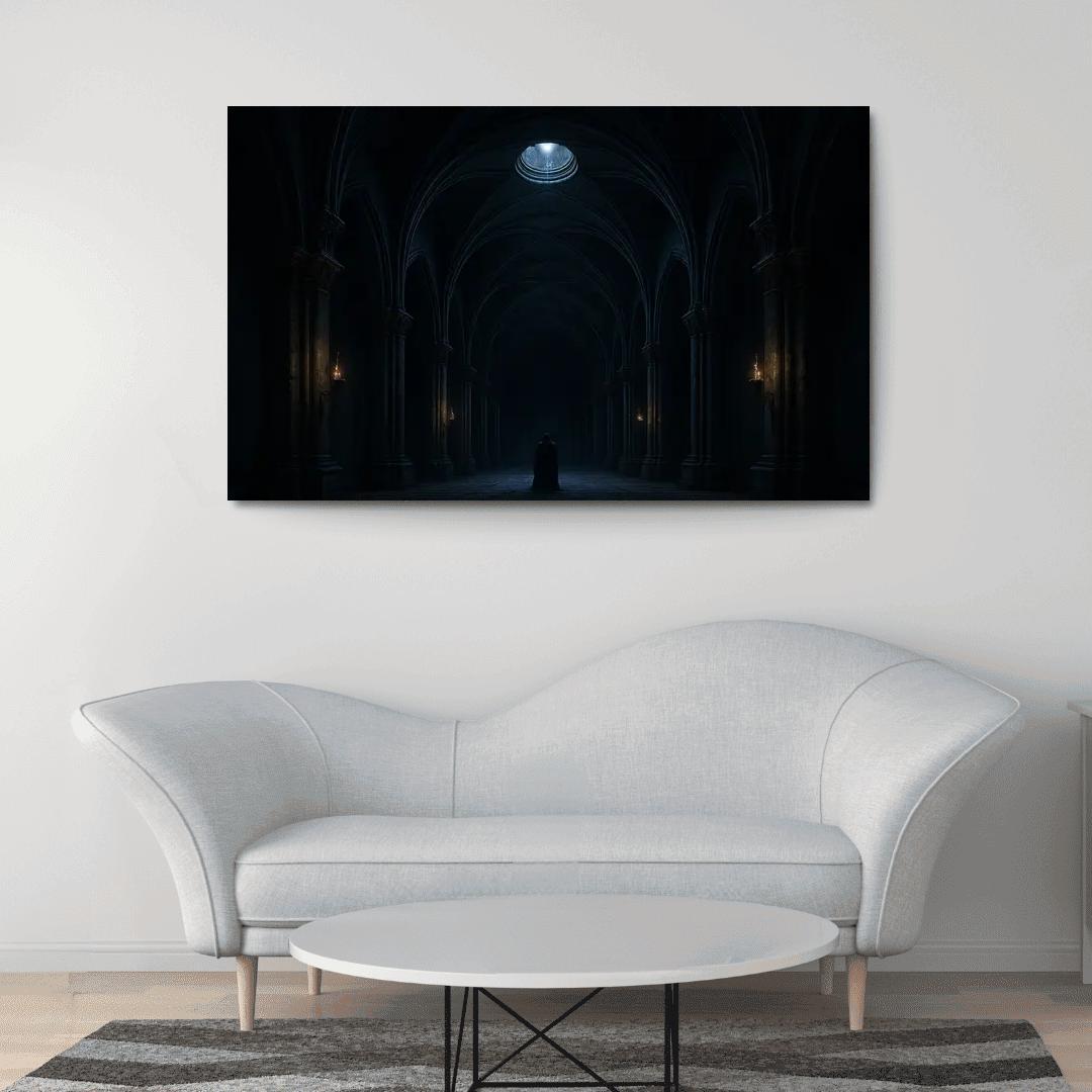 Nocturnal Rib Vault Hall canvas paintings frame