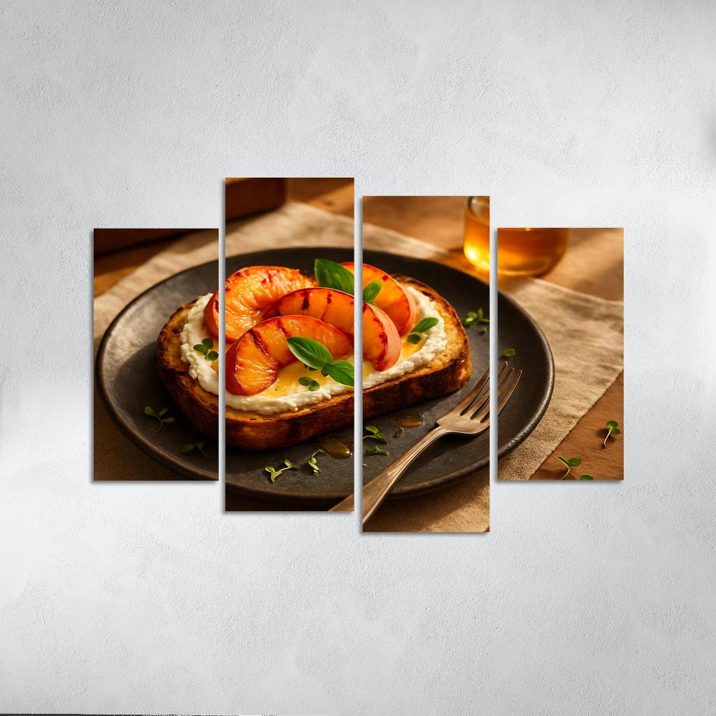 Charred Peach And Ricotta Tartine wall art