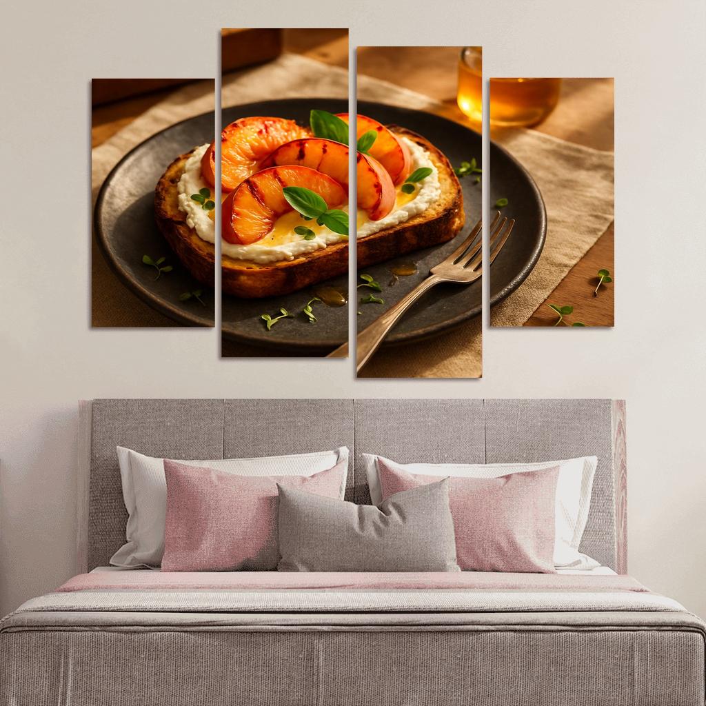 Charred Peach And Ricotta Tartine wall art