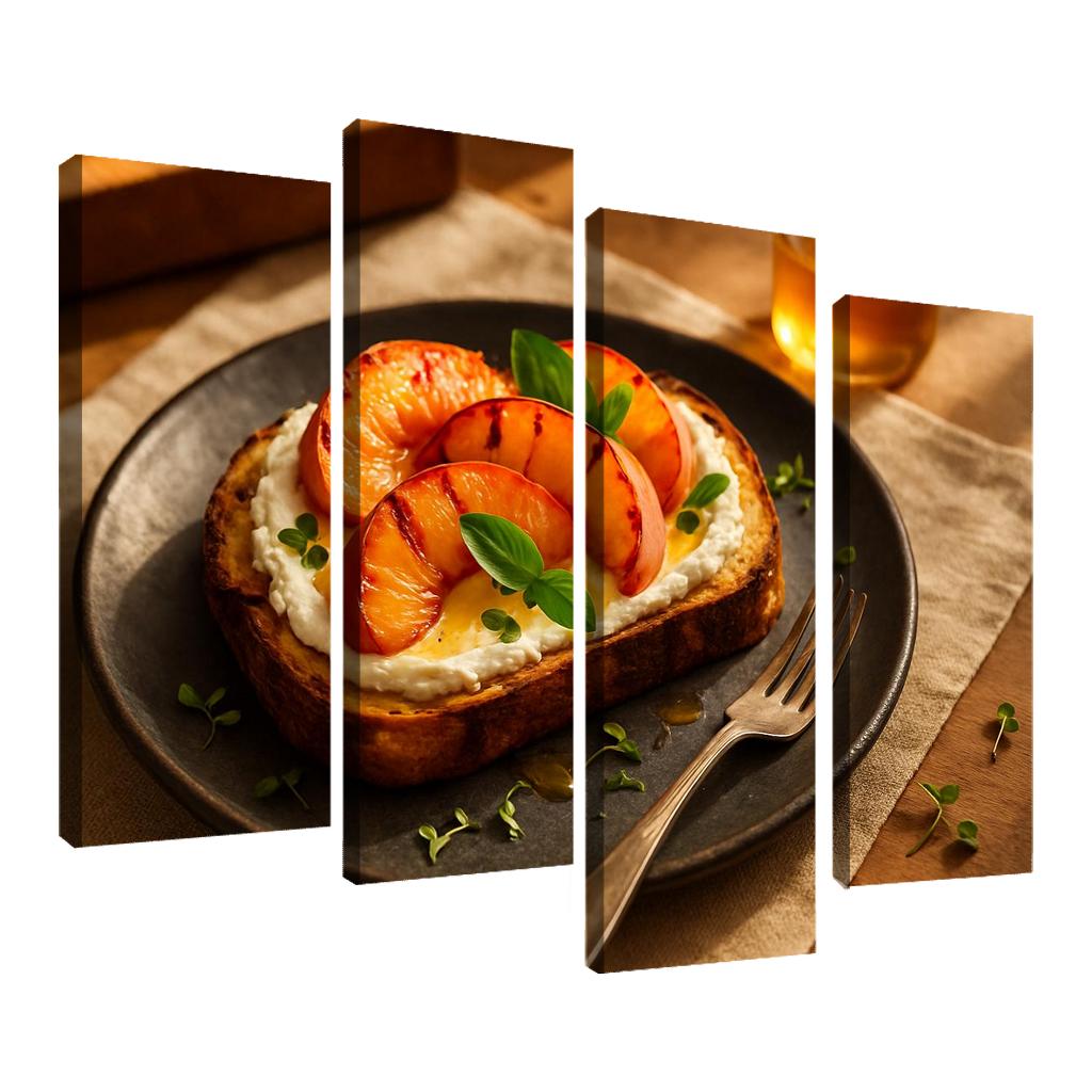 Charred Peach And Ricotta Tartine wall art