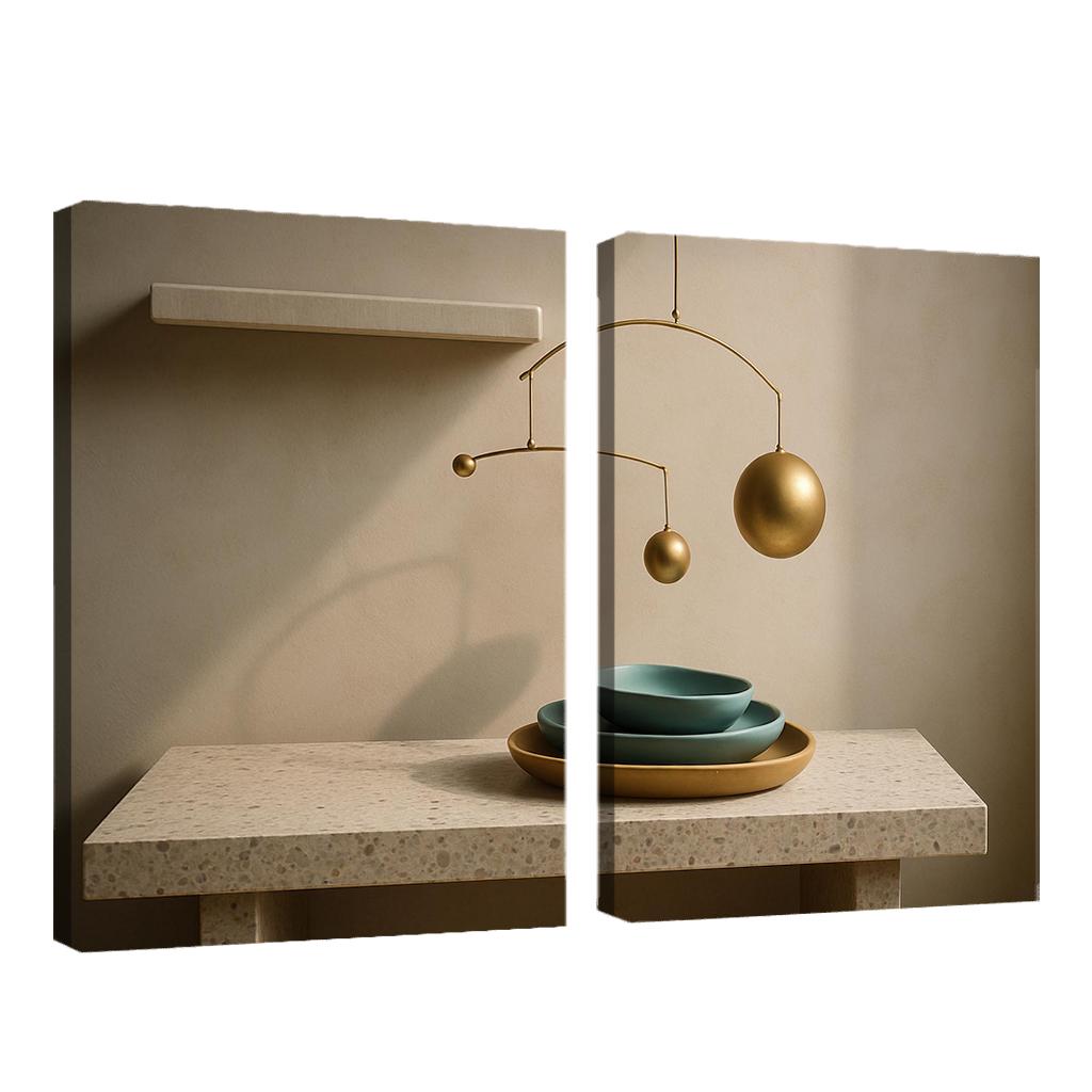 Kinetic Terrazzo Console Ensemble premium artwork frames