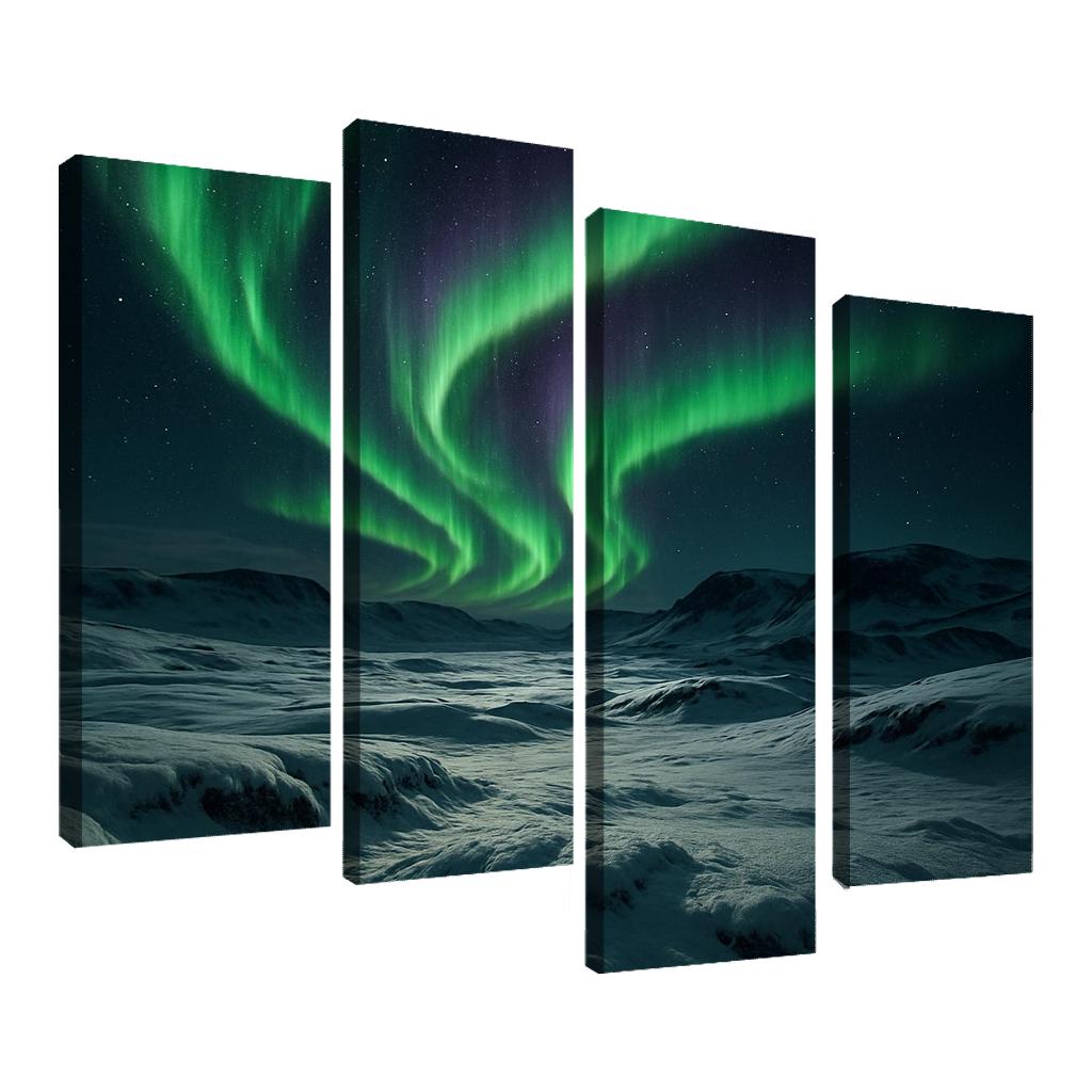 Celestial Aurora Over Frosted Tundra abstract paintings frame