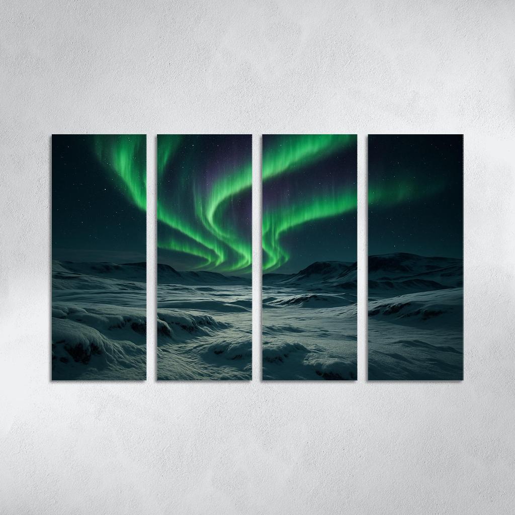 Celestial Aurora Over Frosted Tundra abstract paintings frame