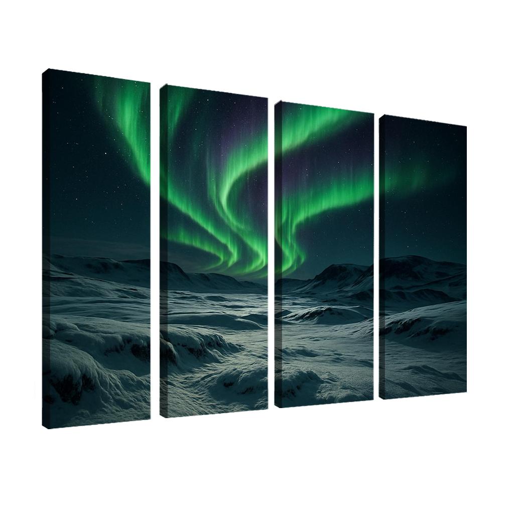Celestial Aurora Over Frosted Tundra abstract paintings frame