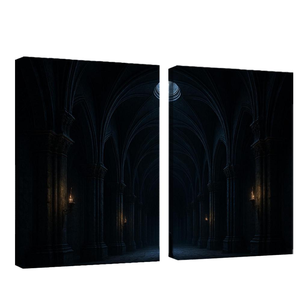Nocturnal Rib Vault Hall canvas paintings frame