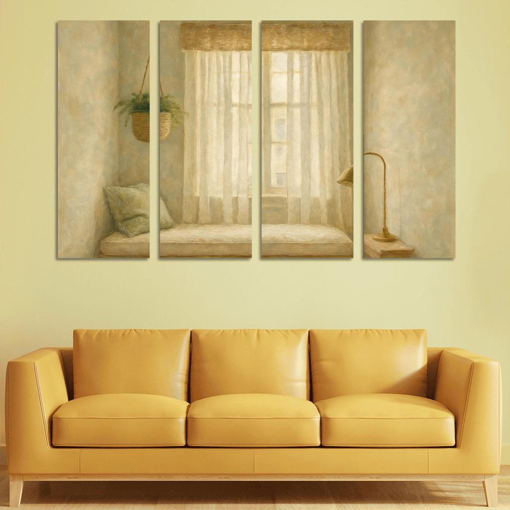 Layered Linen Window Canopy wall art