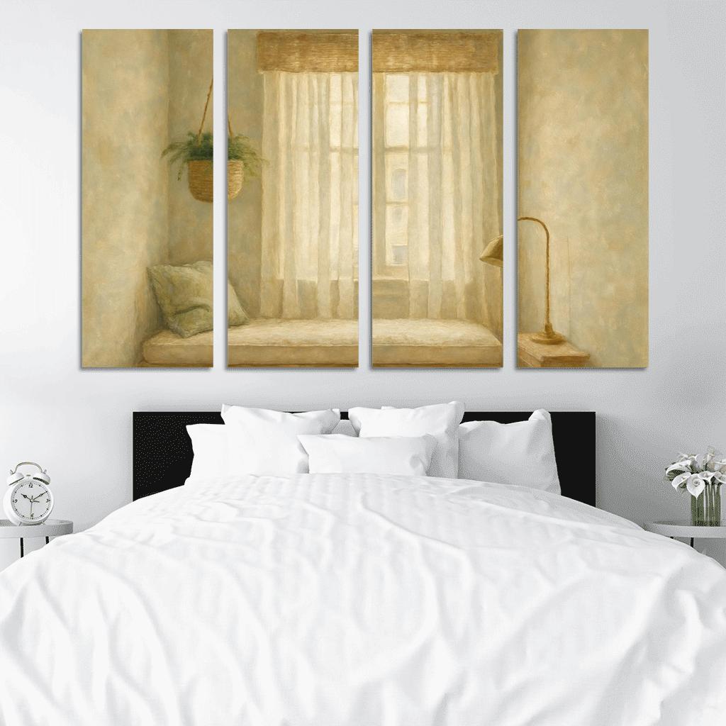 Layered Linen Window Canopy wall art