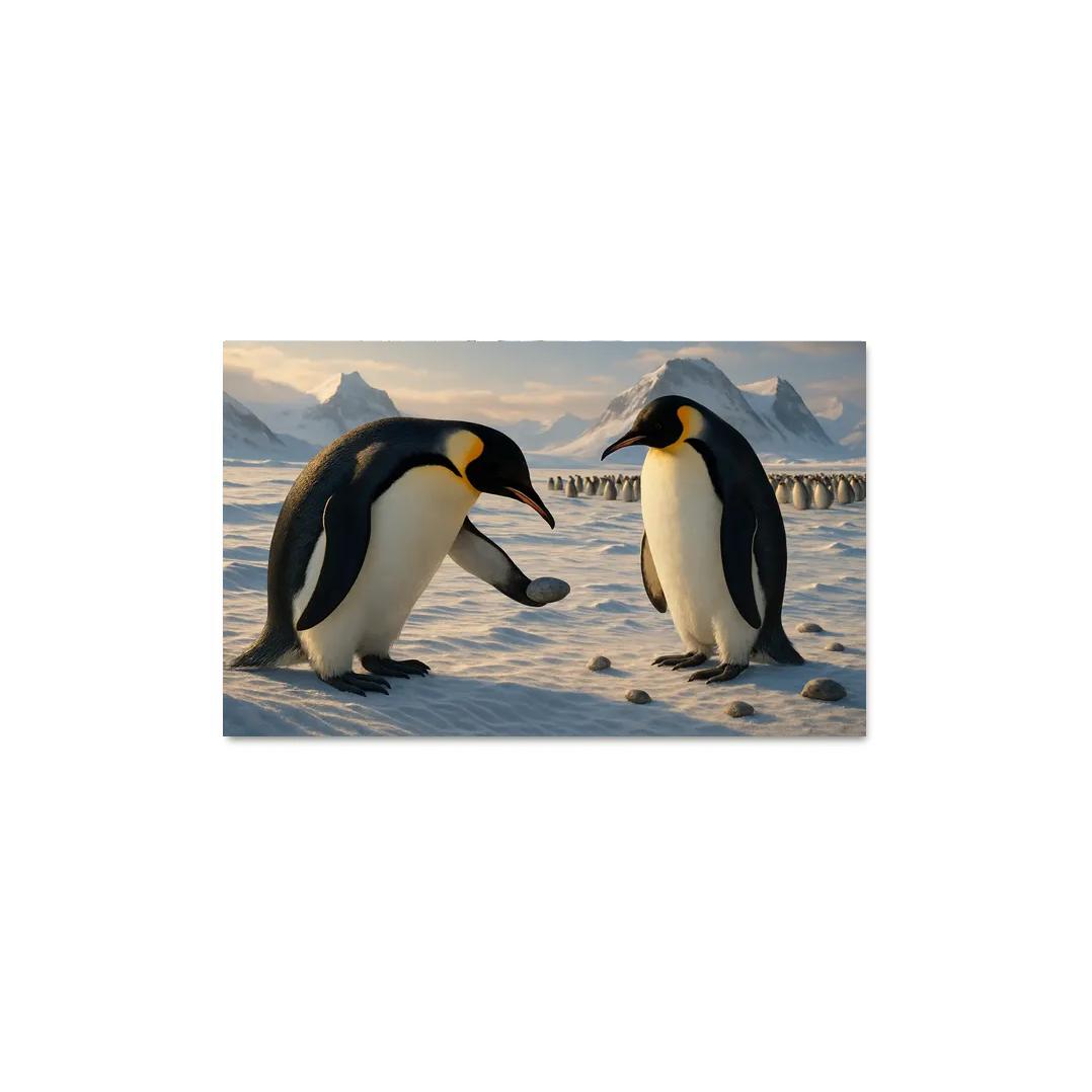 Emperor Penguin Courtship On Antarctic Ice custom paintings frame