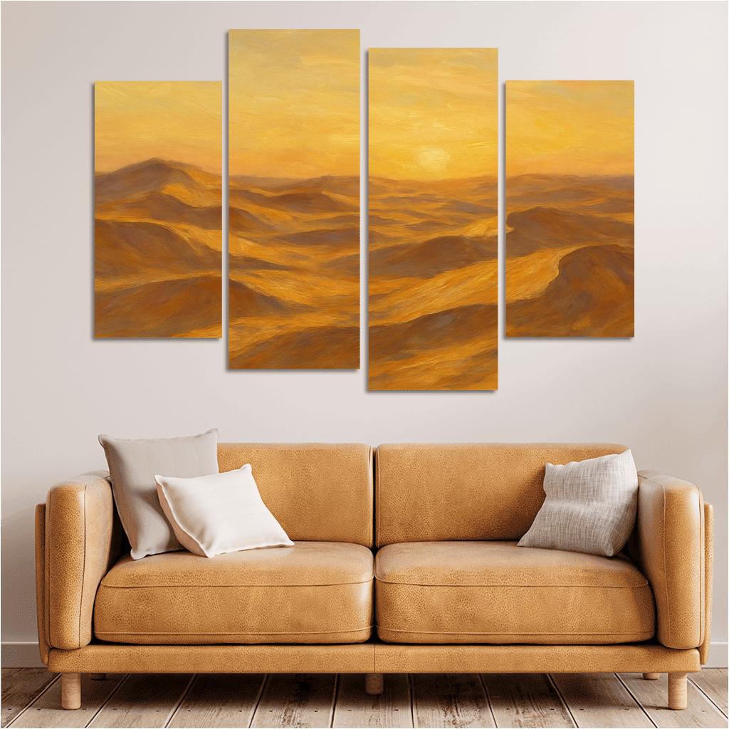 Sunlit Golden Dunes At Dawn premium artwork frames