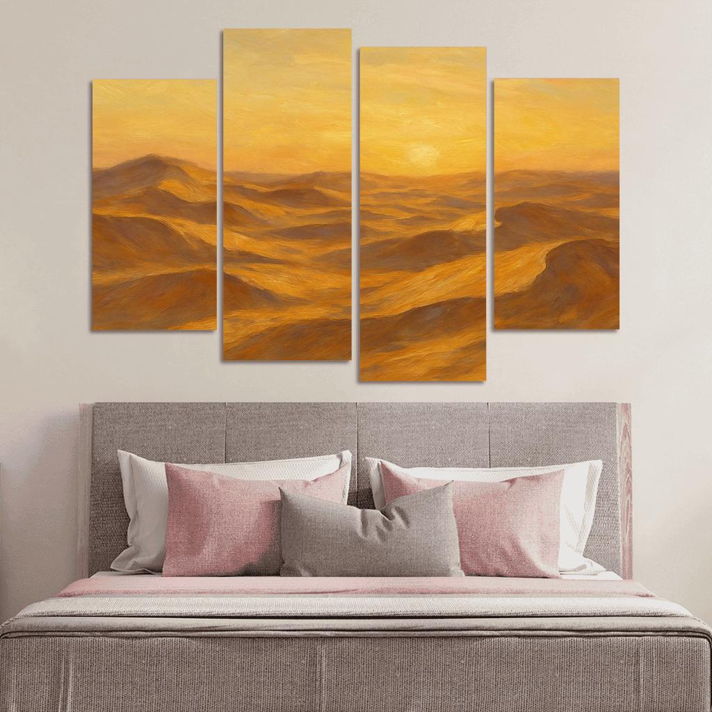 Sunlit Golden Dunes At Dawn premium artwork frames