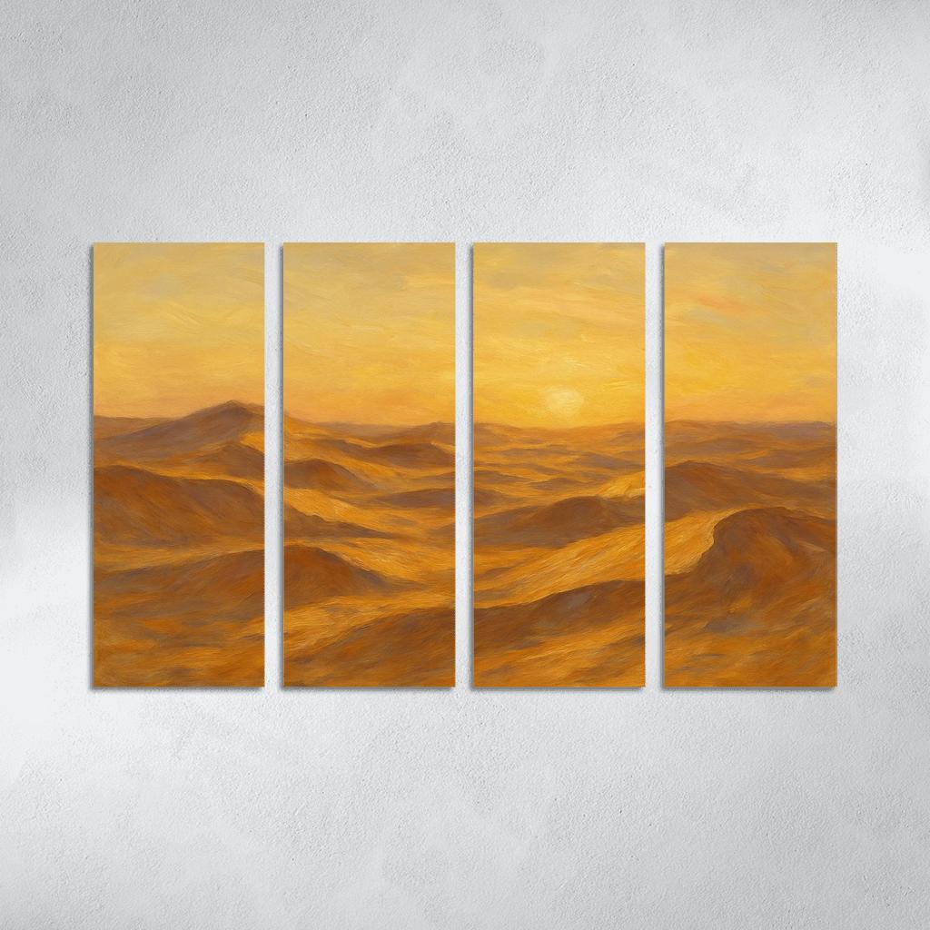 Sunlit Golden Dunes At Dawn premium artwork frames