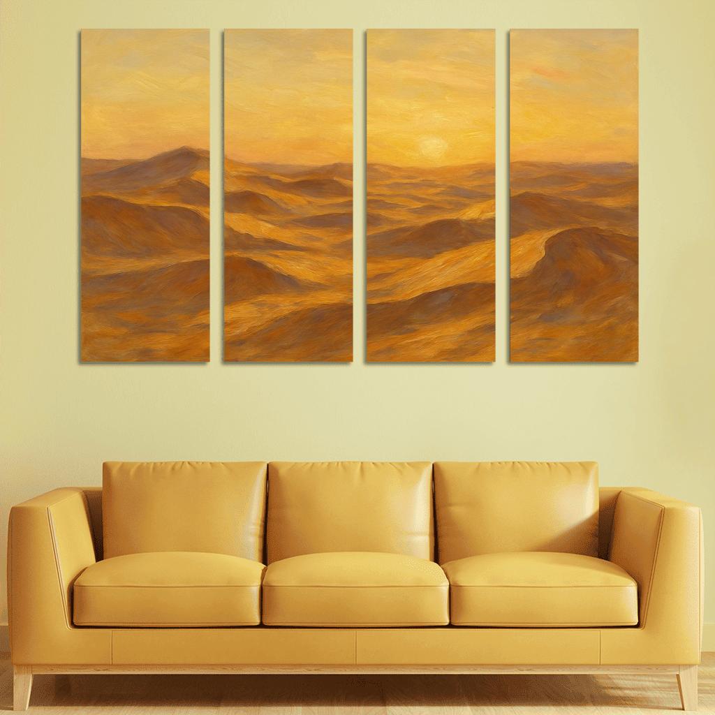 Sunlit Golden Dunes At Dawn premium artwork frames