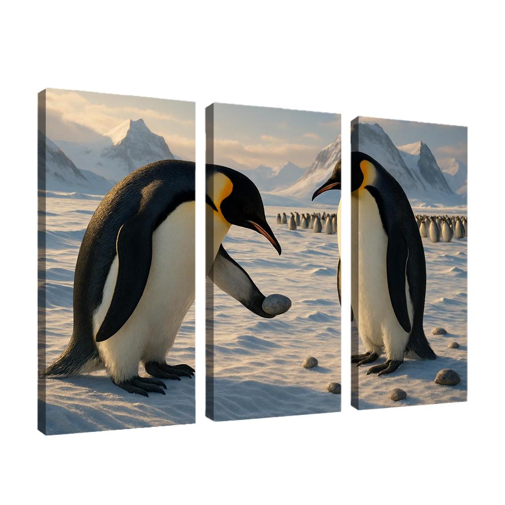 Emperor Penguin Courtship On Antarctic Ice custom paintings frame