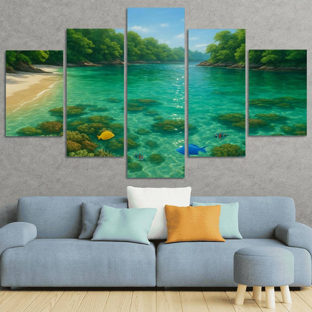 Emerald Cove Snorkeling Adventure framed paintings