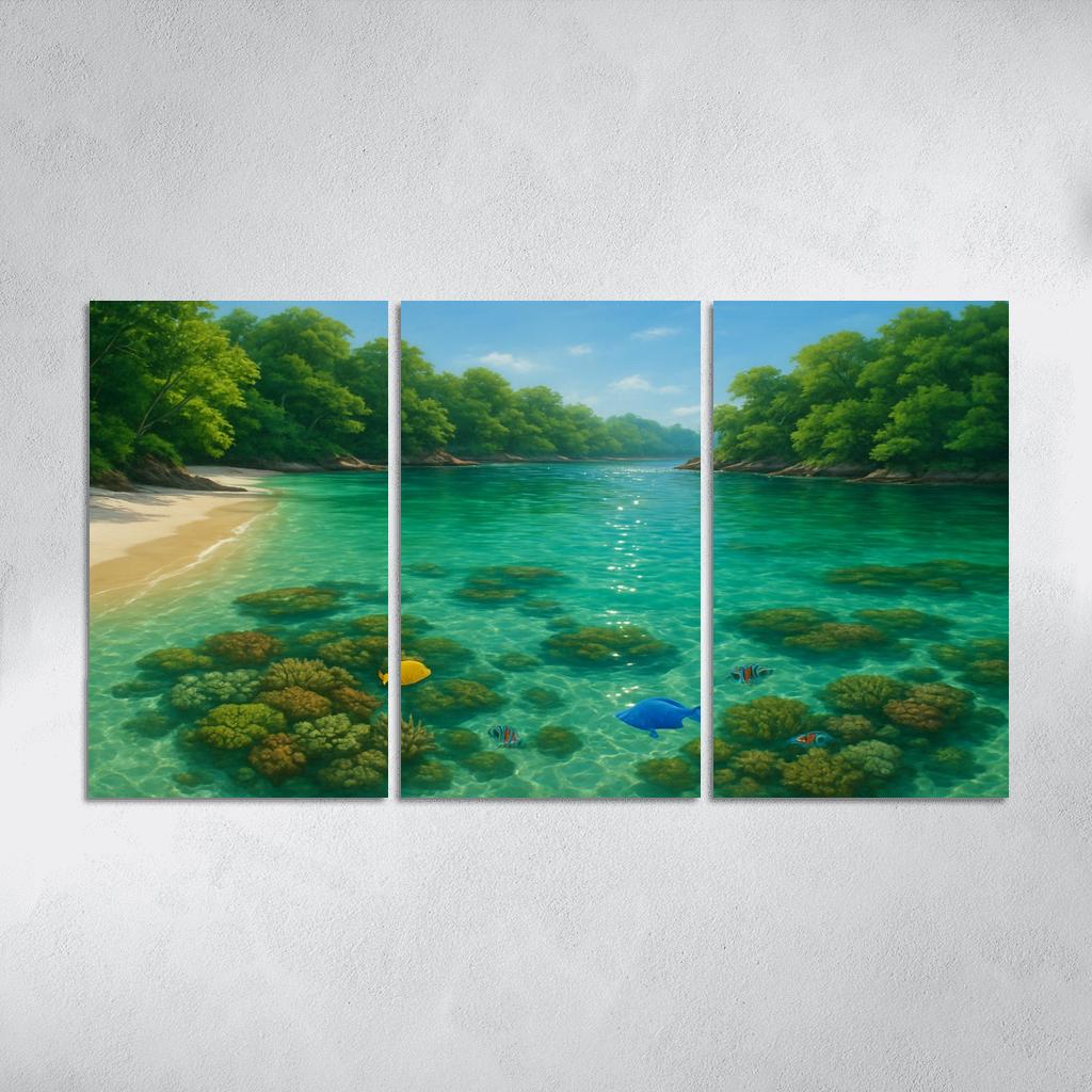 Emerald Cove Snorkeling Adventure framed paintings