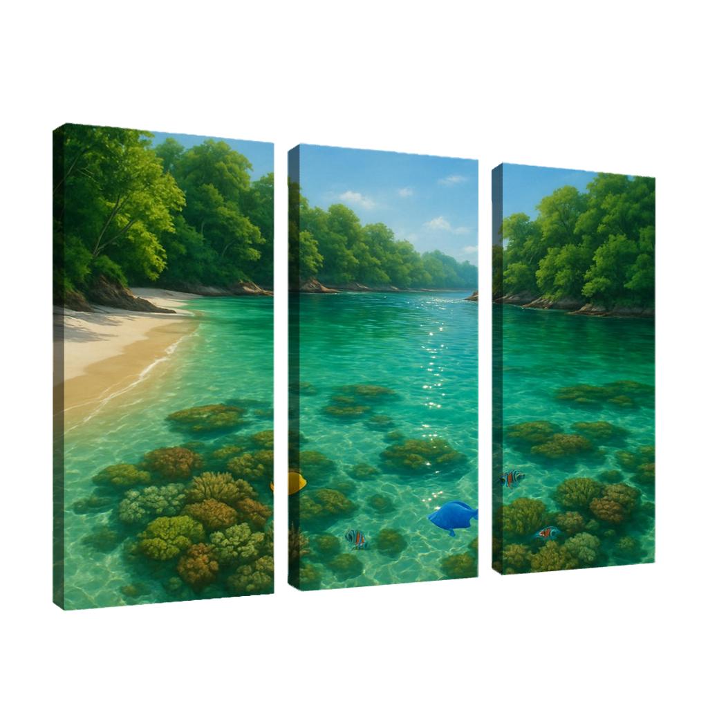 Emerald Cove Snorkeling Adventure framed paintings