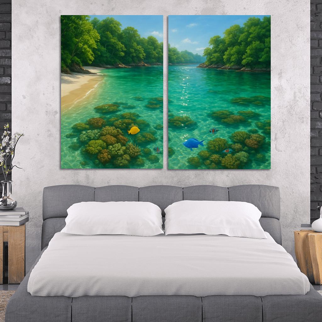 Emerald Cove Snorkeling Adventure framed paintings