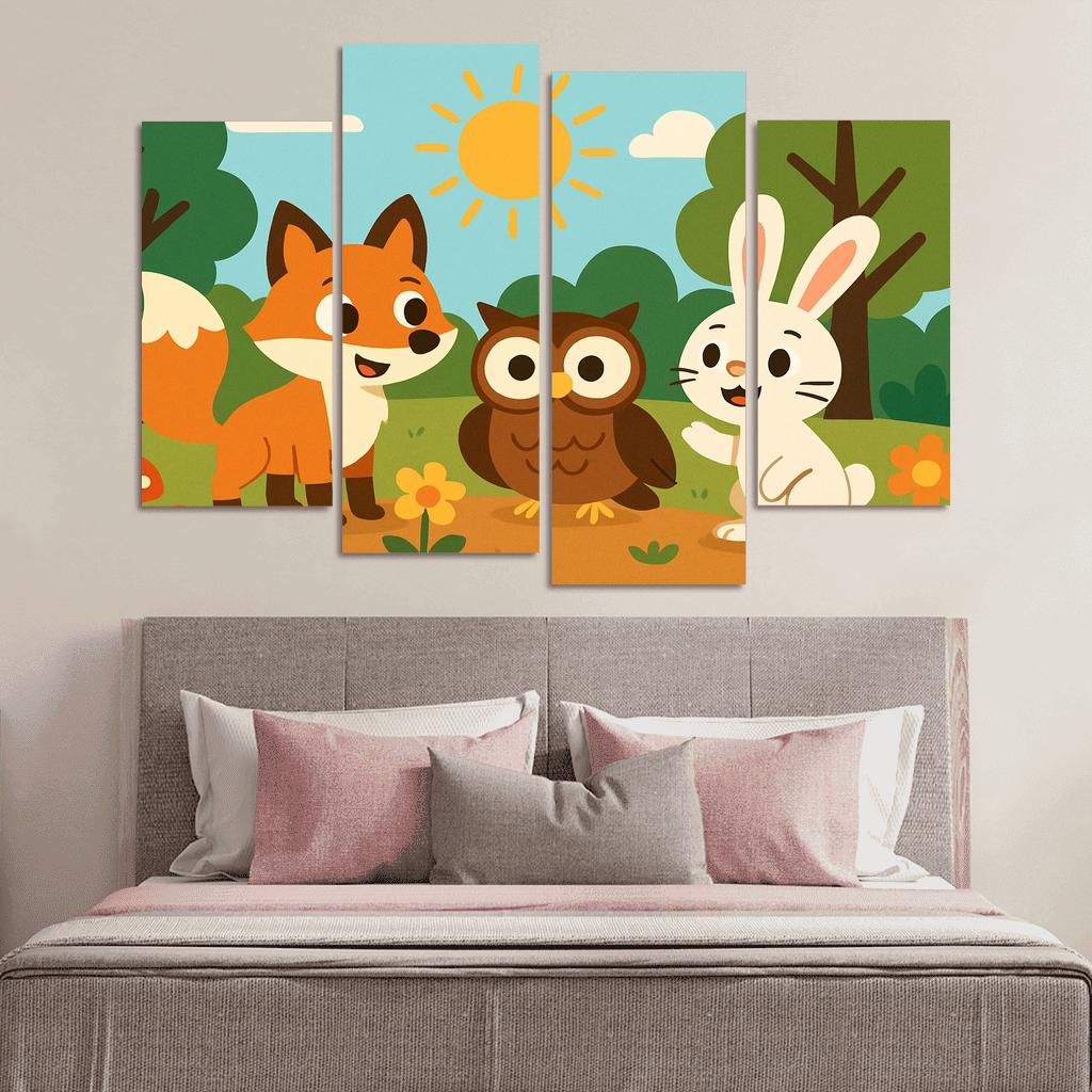 Friendly Forest Explorers framed paintings