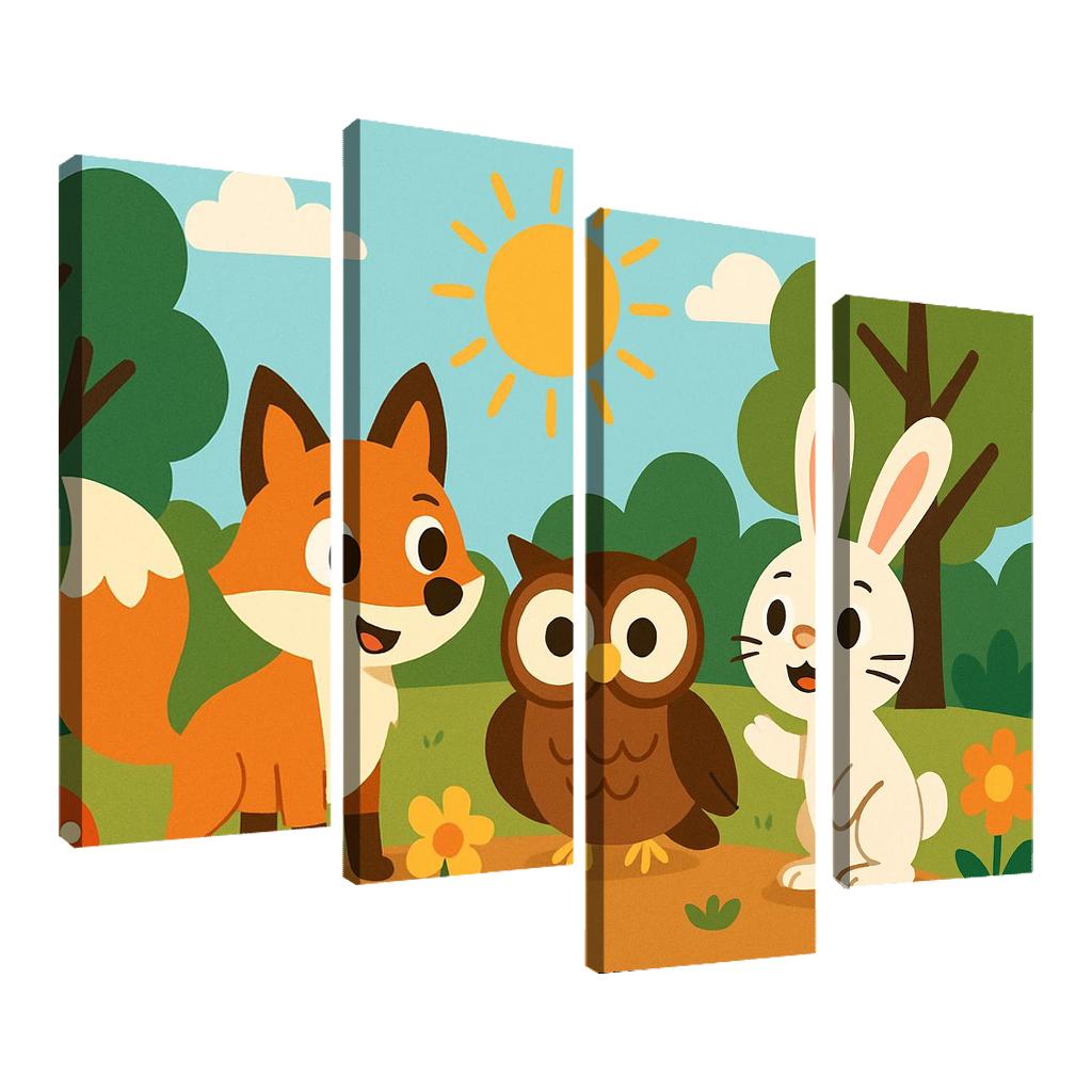 Friendly Forest Explorers framed paintings