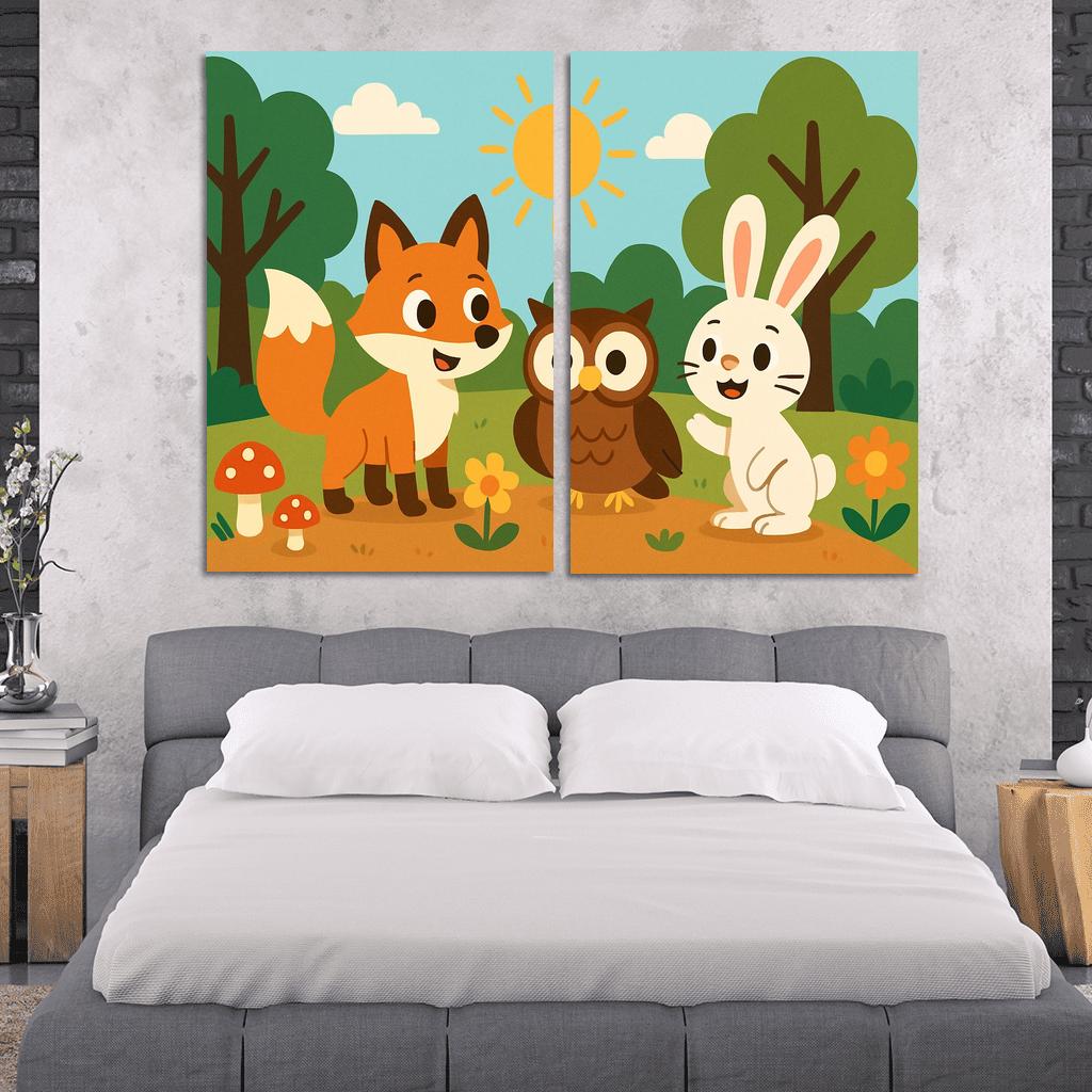 Friendly Forest Explorers framed paintings