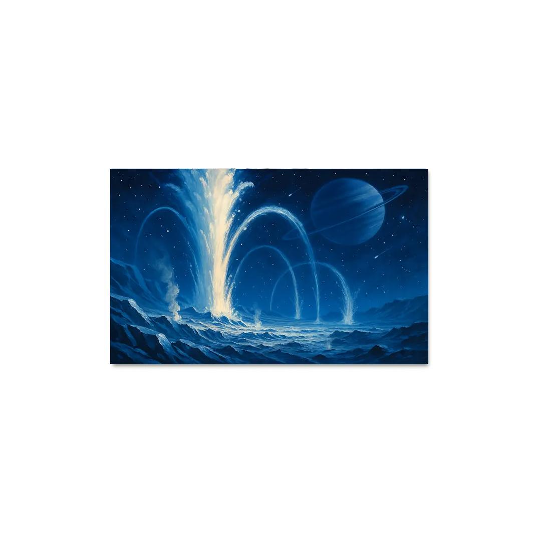 Cryovolcanic Geysers On An Icy Exomoon abstract paintings frame