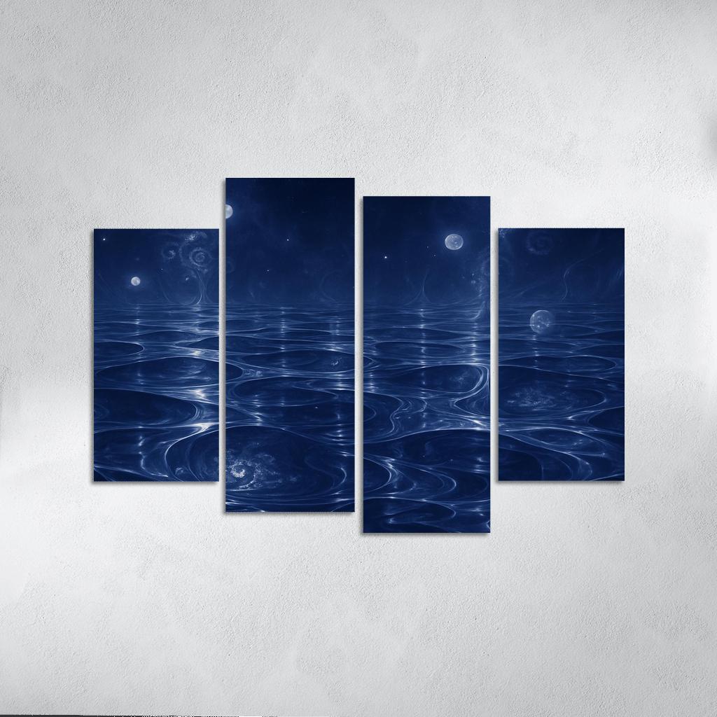 Chromatic Reverie Of Infinite Reflections canvas paintings frame