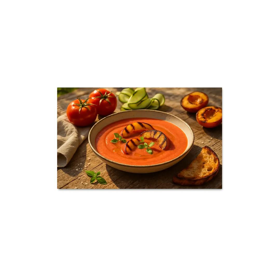 Smoky Peach And Tomato Gazpacho decor