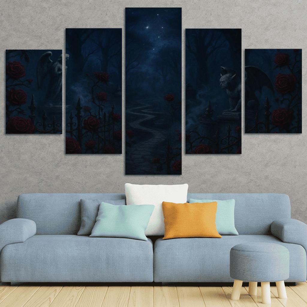 Nocturnal Rose Garden modern paintings frame